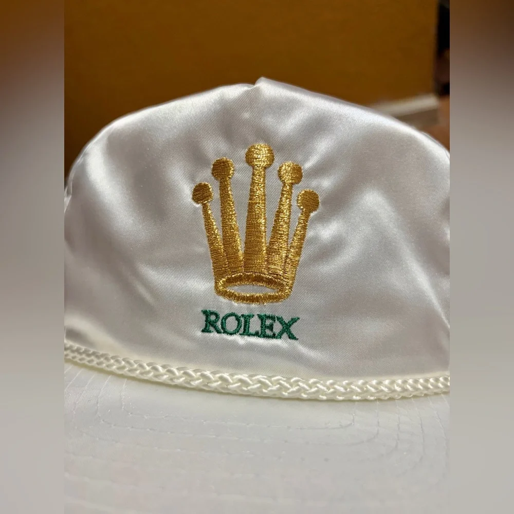 Rolex White Hat with Gold Emblem - Picture 2 of 6